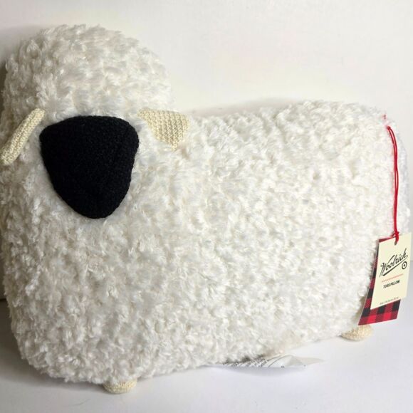 Woolrich X Target Sheep Shaped Throw 15" x 20" Pillow Lamb Cream White Black NEW - Picture 2 of 6